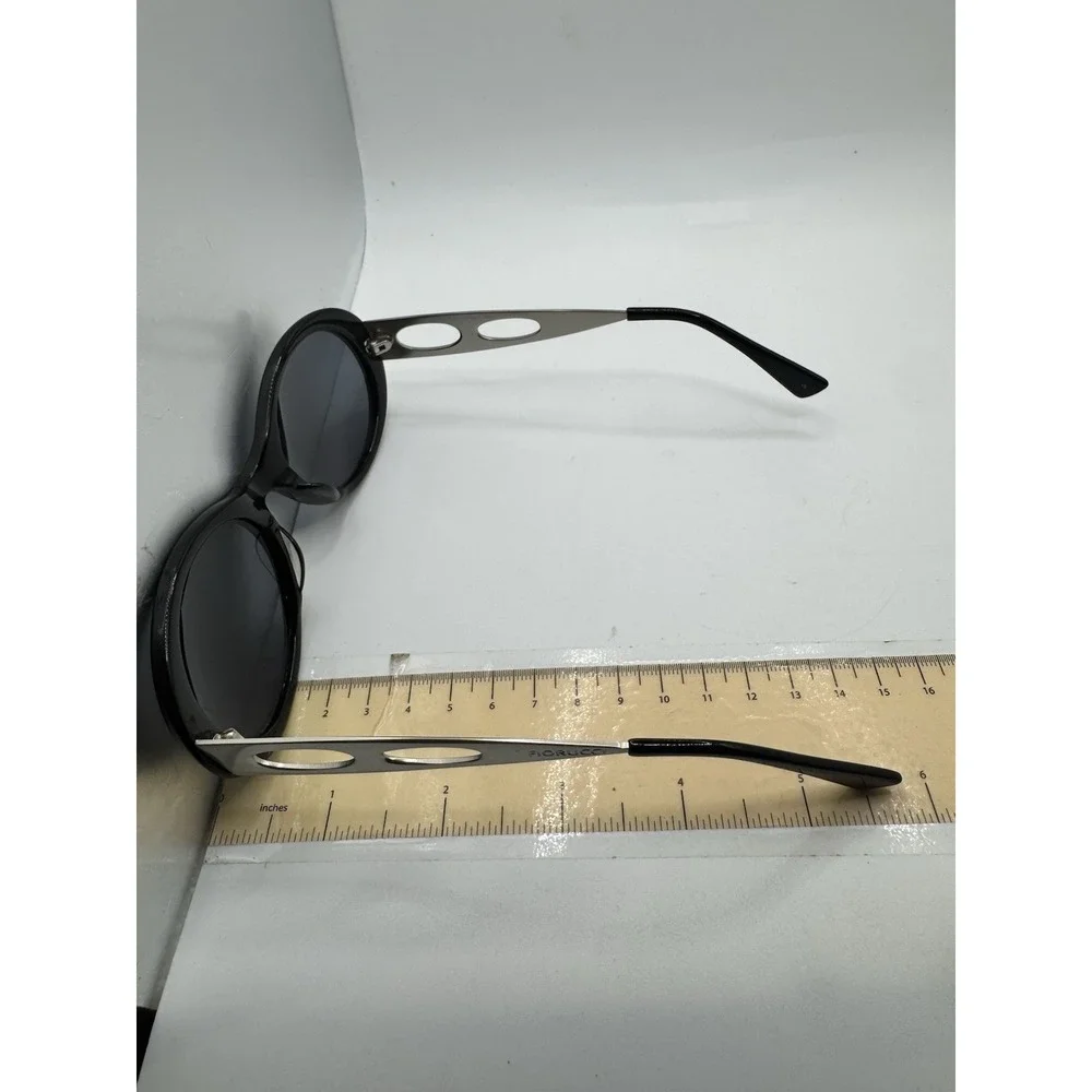 Vintage Fiorucci Black Steampunk Oversized Sunglasses